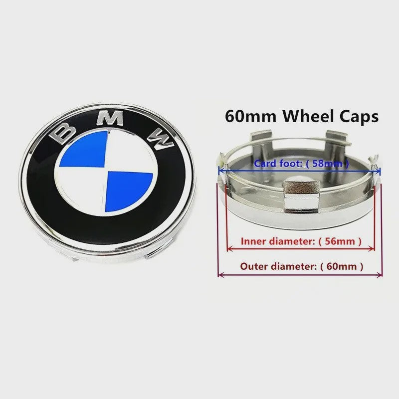 Set van 7 BMW 3D Logo Wielnaafdoppen - Universeel compatibel met diverse BMW modellen
