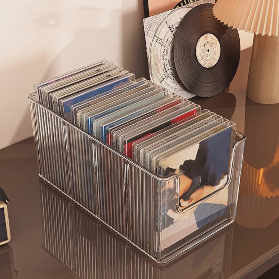 Stijlvolle Opbergbox voor CD's, Vinylplaten en Cassettebandjes - Desktop Organizer