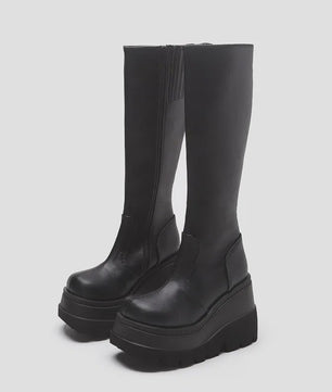 Dames Winter Laarzen met Plateauzool - Hoge Top, Anti-slip & Gothic Stijl