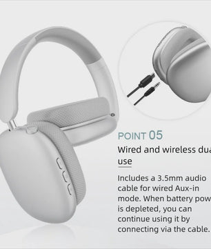 Draadloze Over-Ear Koptelefoon met HD Stereo Geluid, ENC en Ingebouwde Microfoon