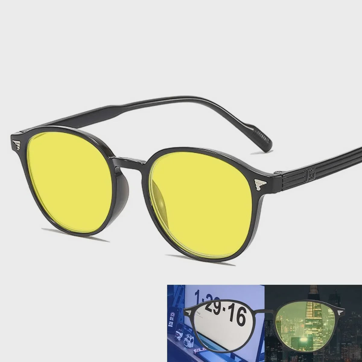 SEAMERGO Retro Unisex Nachtzicht Bril - UV Bescherming, Anti Blauw Licht & Straling