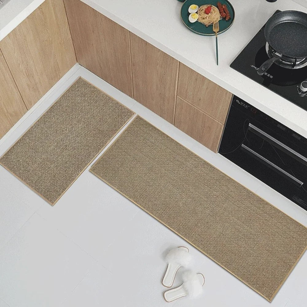 Wasbare Antislip Keuken Runner - Faux Sisal Keukenmat met Natuurrubber Anti-slip Onderkant