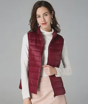 Stijlvolle Dames Bodywarmer - Lichtgewicht & Warm met Witte Eendendons Vulling