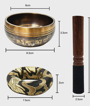 Tibetaanse Klankschaal Lotus Set - Uniek Cadeau voor Meditatie, Yoga & Chakra Balans