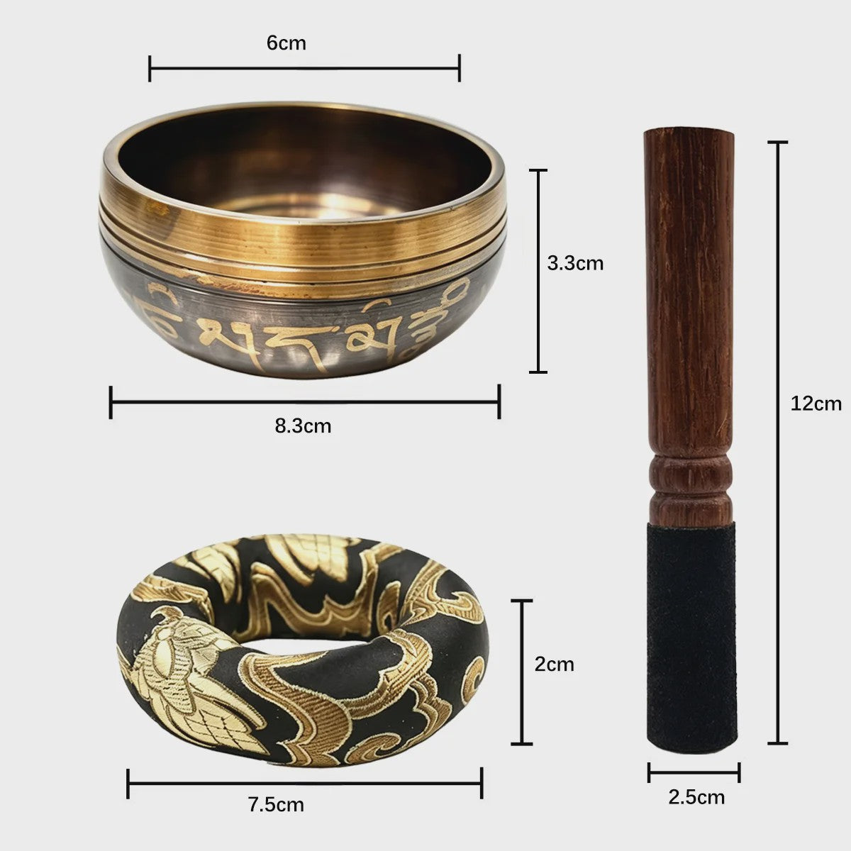 Tibetaanse Klankschaal Lotus Set - Uniek Cadeau voor Meditatie, Yoga & Chakra Balans