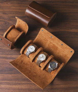 Reis Etui voor Horloges - Opbergrol voor 3 Horloges met Uitneembare Kussens