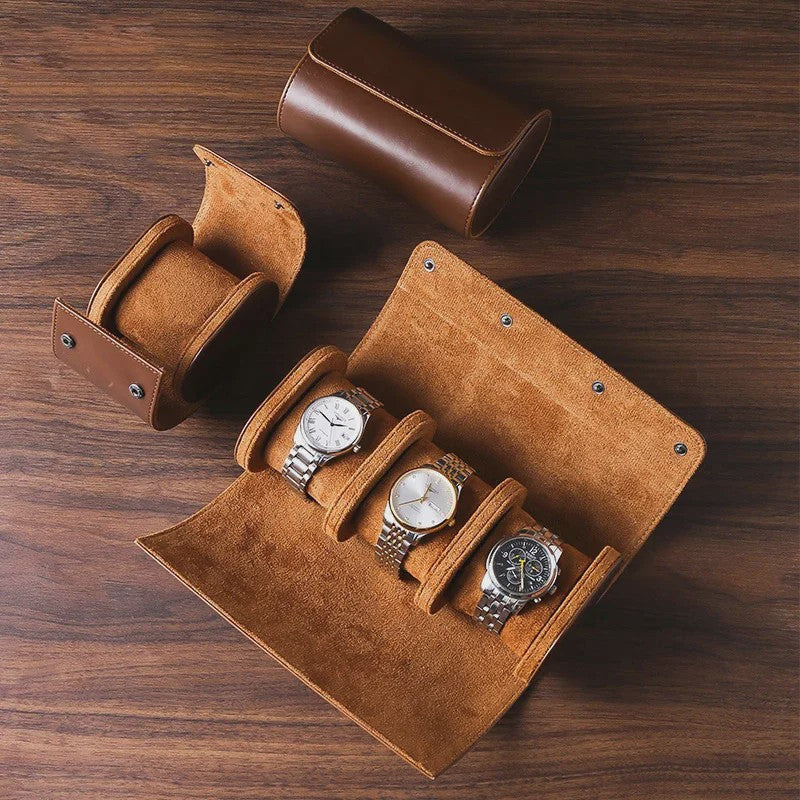 Reis Etui voor Horloges - Opbergrol voor 3 Horloges met Uitneembare Kussens