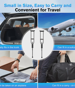 Folding Medical Elbow Crutches, Arms Crutches,Young People Orthopedic Mobility Aids Walking Stick Portable Forearm Crutches Pair