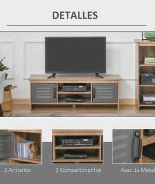 Homcom Tv Cabinet for 42" Televisions with 2 Doors and 2 Shelves 109X35X38Cm