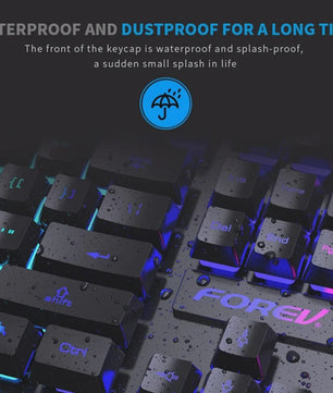 RGB Gaming Toetsenbord met Mechanisch Gevoel - 104 Toetsen, Bedraad, Waterdicht
