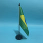 Bureauvlag Brazilië 14x21cm - Polyester Nationale Vlag met Standaard