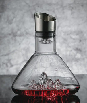 Luxe Kristallen Wijnkaraf 1500ML - Iceberg Design, Handgemaakt, Loodvrij, Wijnschenker & Dispenser