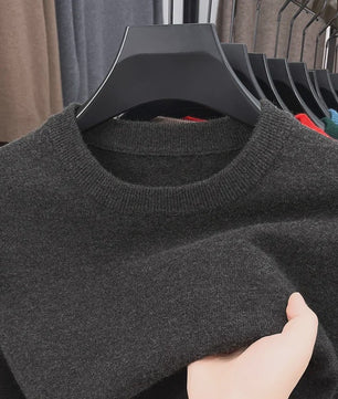 Heren Gebreide Trui met Diamantpatroon - Casual Ronde Hals, Lange Mouwen