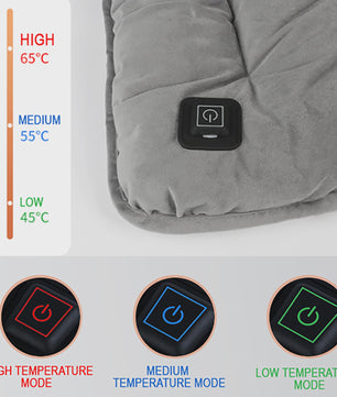 Verwarmend Stoelkussen 45cm - Verstelbare Temperatuur voor Stoel, Auto, Huisdier & Kantoor