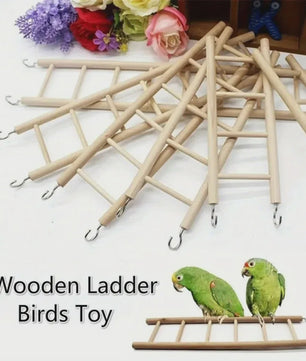 Natuurlijke Houten Klimladder Speelgoed voor Vogels en Hamsters - Veilig & Duurzaam