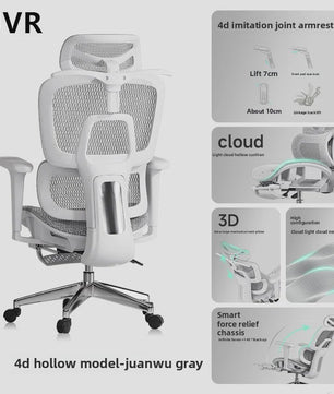 Ergonomische Bureaustoel Mesh - Verstelbaar met Lendesteun & Voetensteun - Comfortabel voor Kantoor & Gaming