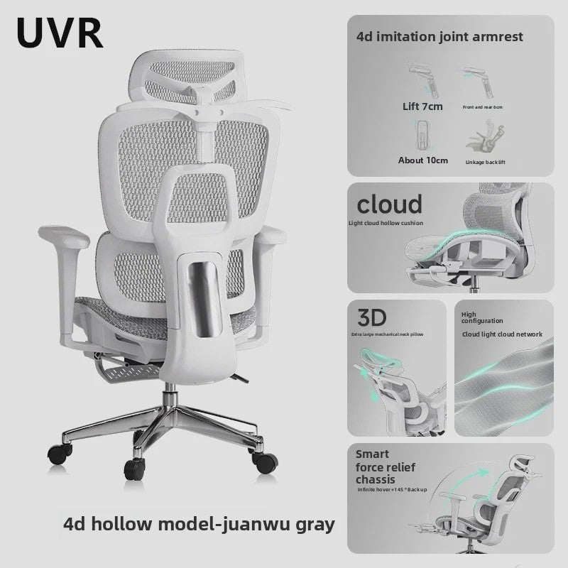 Ergonomische Bureaustoel Mesh - Verstelbaar met Lendesteun & Voetensteun - Comfortabel voor Kantoor & Gaming