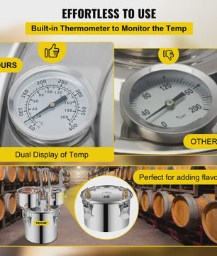 SucceBuy 12L 20L 30L 50L Alcohol Brewing Distiller DIY Moonshine Apparatus Stainless Steel Still Whisky Beer Brandy Home Use