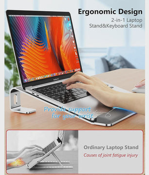 Ergonomische Laptopstandaard met Polssteun - Aluminium Verstelbare Laptopverhoger