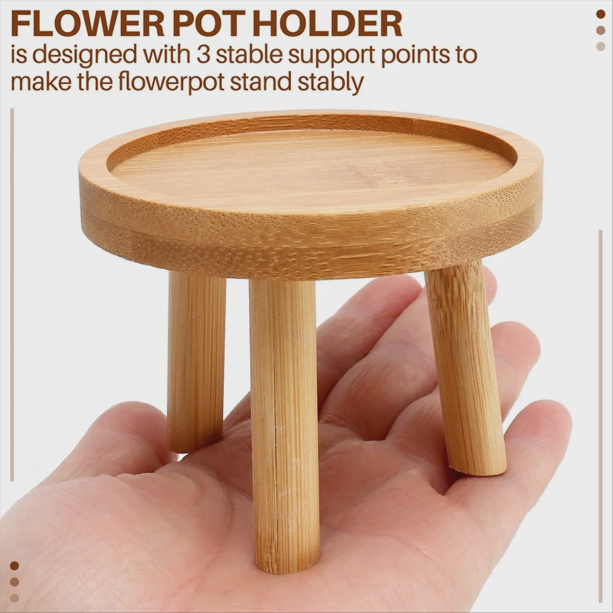 Houten Plantenstandaard Bloempot Voet Krukje - Decoratief en Stabiel voor Binnen en Buiten