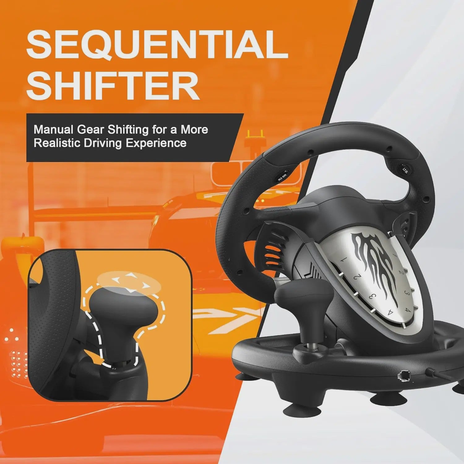 PXN V3 PRO Racing Wheel met Pedalen - 180° USB Stuurwiel voor PC, PlayStation, Xbox & Switch