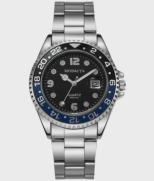 Luxe Herenhorloge met Datum - Stijlvol & Sportief Quartz Polshorloge van Roestvrij Staal