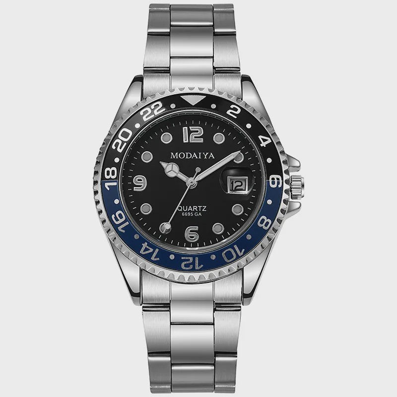 Luxe Herenhorloge met Datum - Stijlvol & Sportief Quartz Polshorloge van Roestvrij Staal