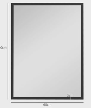 HOMCOM Rechthoekige Wandspiegel 60x80 cm met Zwart Frame - Ideaal voor Woonkamer, Slaapkamer of Badkamer