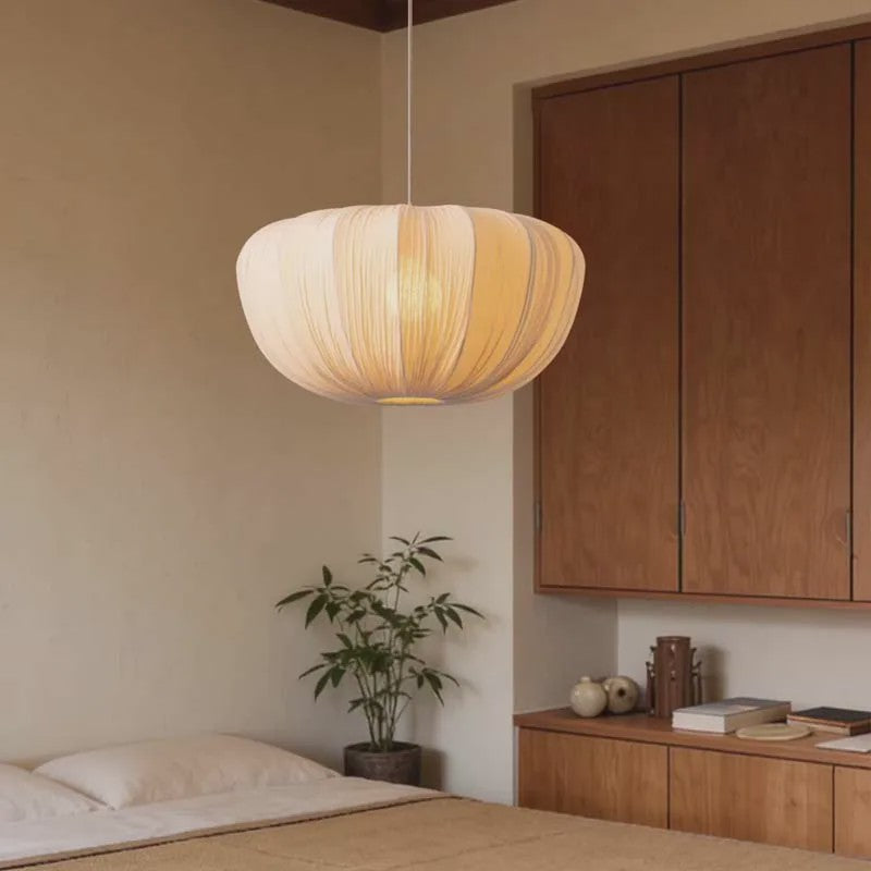 Wabi Sabi Stof Plafondlamp - Scandinavisch Design Hanglamp voor Woonkamer, Eetkamer & Slaapkamer
