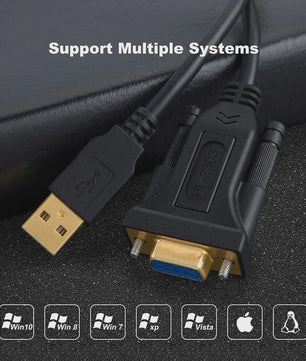 USB naar RS232 Seriële Kabel Adapter (DB9 Female) met PL2303 Chip - 2 Meter