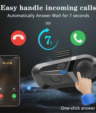 Bluetooth 5.3 Motorhelm Headset - Handsfree Bellen, Muziek & Waterdicht