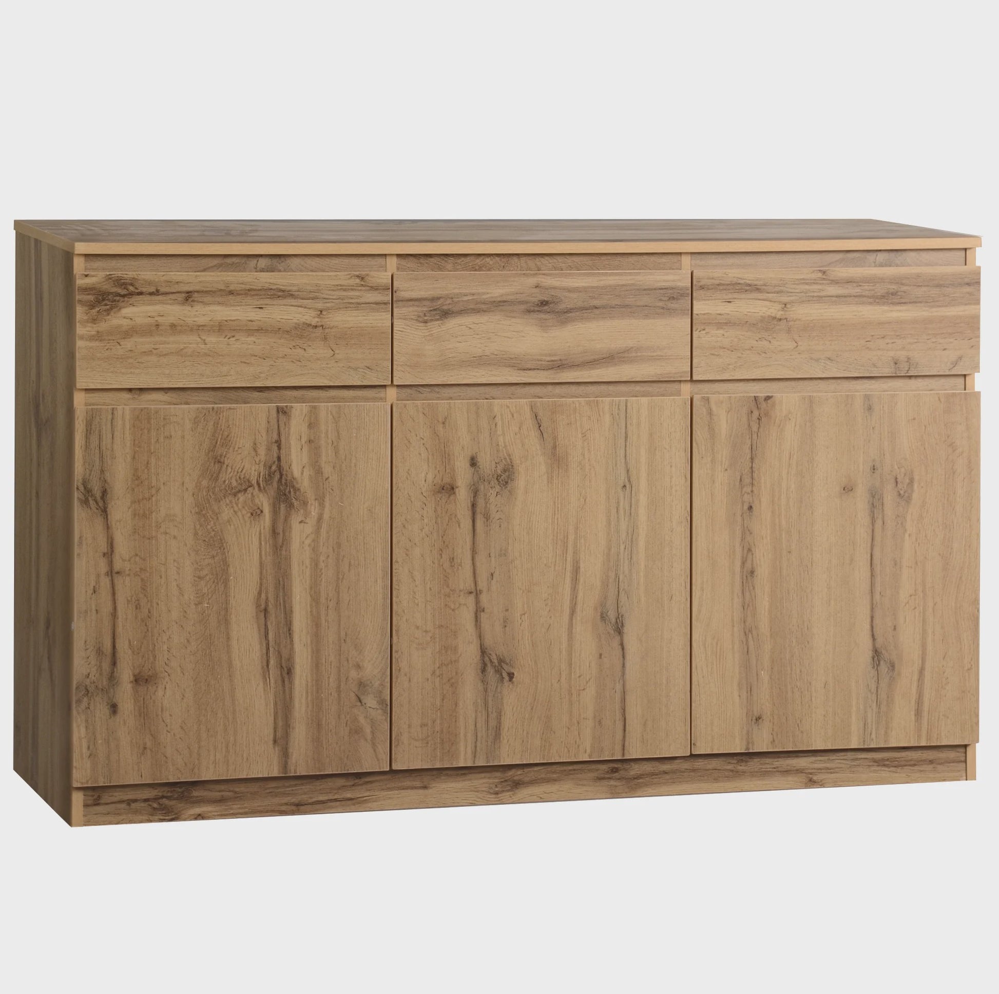 Houten Sideboard met 3 Deuren en 3 Lades - 135x40x81 cm