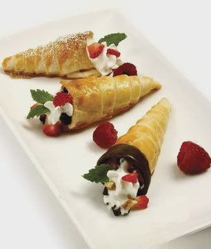 Set van 5 RVS Gebak Hoorns - Voor Croissants, Gebak & Dessert