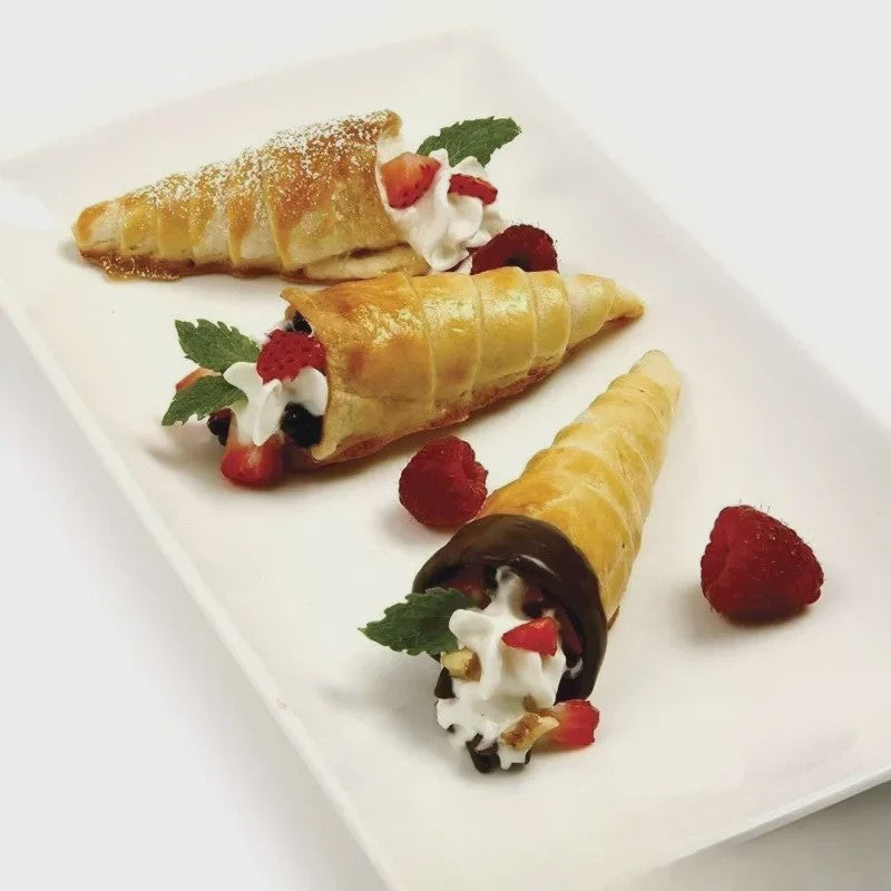 Set van 5 RVS Gebak Hoorns - Voor Croissants, Gebak & Dessert