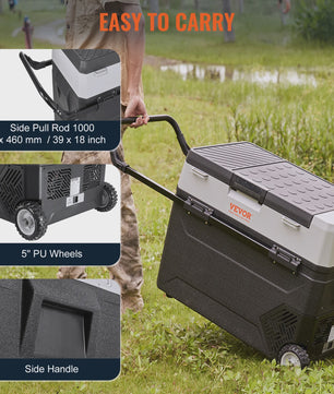 Draagbare Dubbel Zone Koel-Vriesbox 38L/40QT - 12V Auto Koelkast met Verstelbare Temperatuur