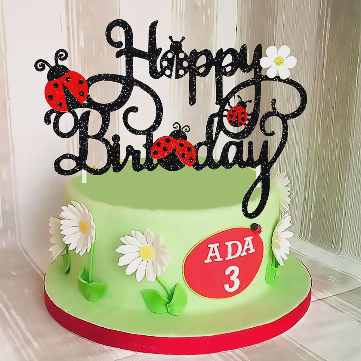 24x Lieveheersbeestje Cupcake Toppers - Rood met Zwarte Stippen - Feestdecoratie