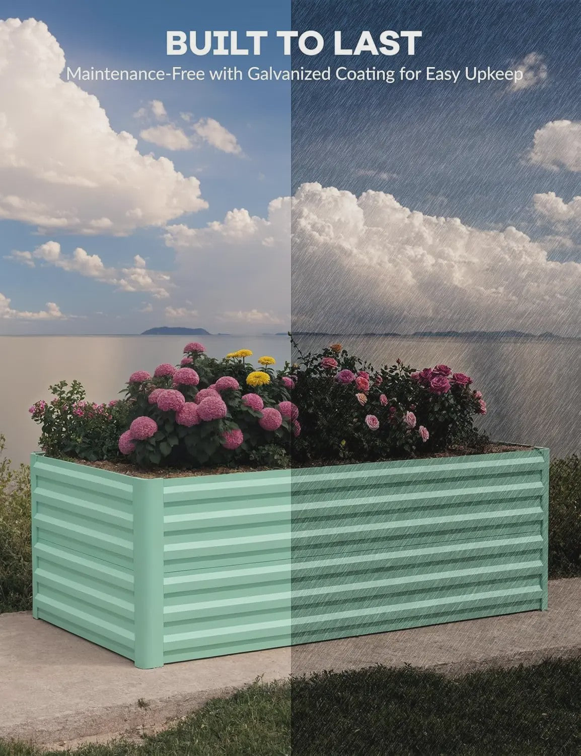 Verhoogd Tuinbed Metaal 6x3x2 ft (183x91 cm) - 60 cm Hoog, Groen, Roestbestendig & Eenvoudig te Monteren