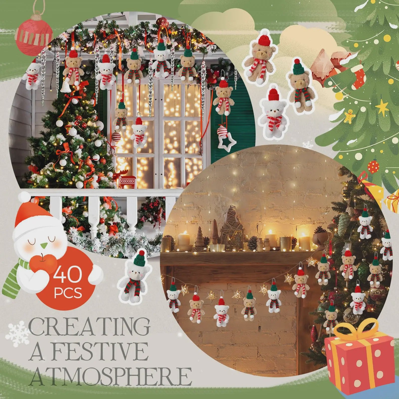 Schattige Kerst Knuffel Beer - Mini Pluche Beertjes Decoratie & Cadeau