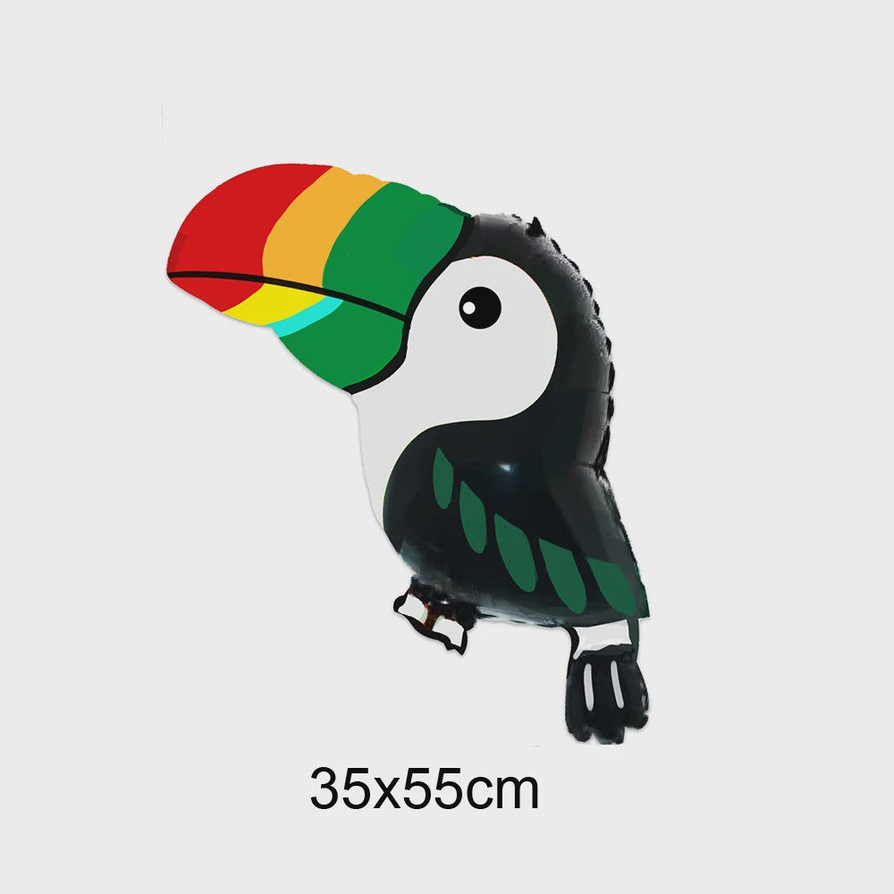 Jungle Dieren Ballondecoratie Set - Struisvogel, Gorilla, Toucan & Pauw voor Feestjes