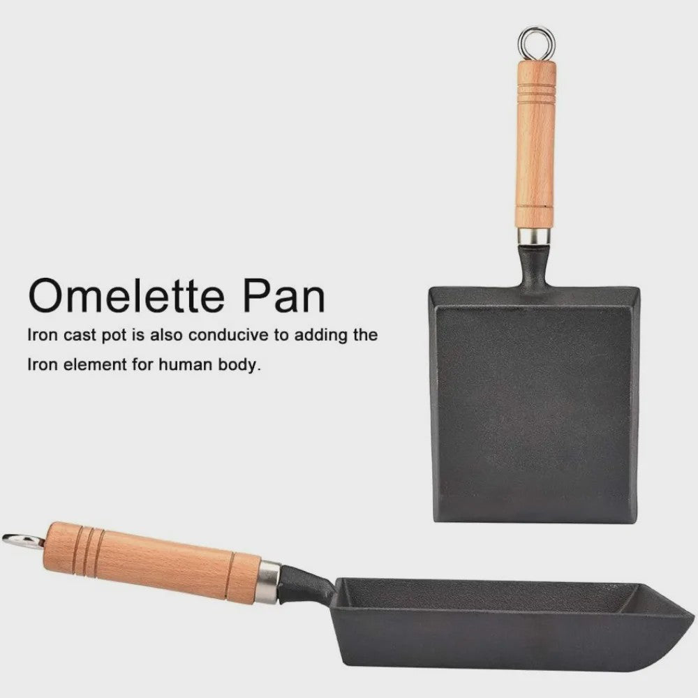 Gietijzeren Vierkante Koekenpan - Ideaal voor Tamagoyaki, Eieren & Pannenkoeken