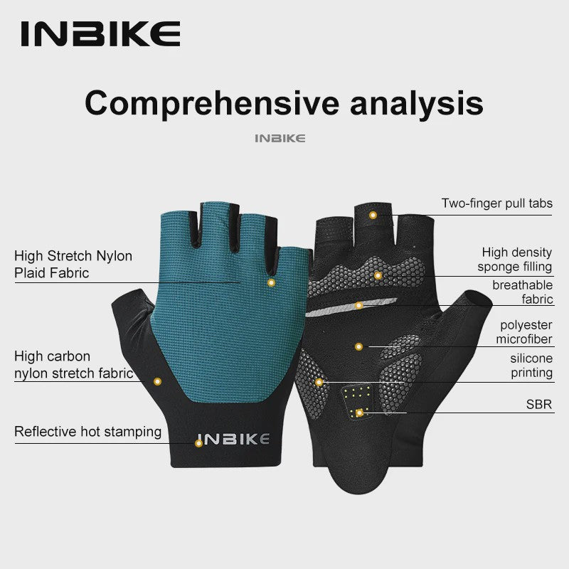 INBIKE Zomer Fietshandschoenen Heren - Ademend, Schokabsorberend & Anti-slip