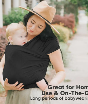Zachte Baby Draagdoek Zwart - Handsfree & Ergonomisch voor Comfortabel Bonden