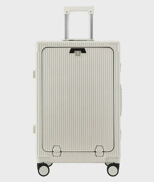 Luxe Rolkoffer met Vooropening, Aluminium Frame & USB-poort - Grote Capaciteit