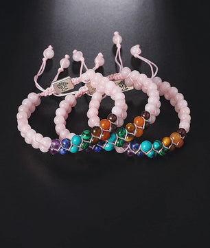 7 Chakra Dubbellaags Edelsteen Armband - Yoga, Meditatie & Helende Kristallen