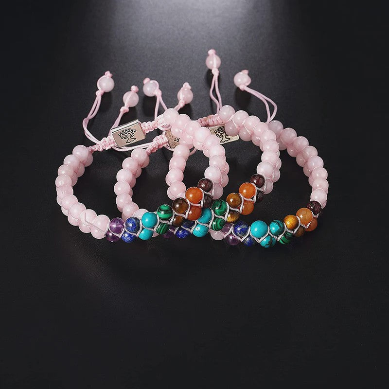 7 Chakra Dubbellaags Edelsteen Armband - Yoga, Meditatie & Helende Kristallen