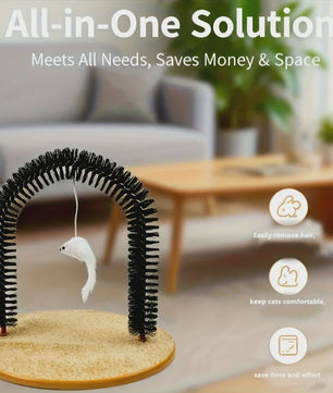 Zelfverzorgende Kattenborstel - Arched Groomer met Massager voor Vachtverzorging
