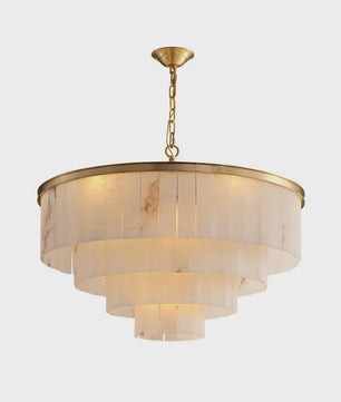 Luxe Marmer LED Kroonluchter Goud/Chroom - Dimbaar
