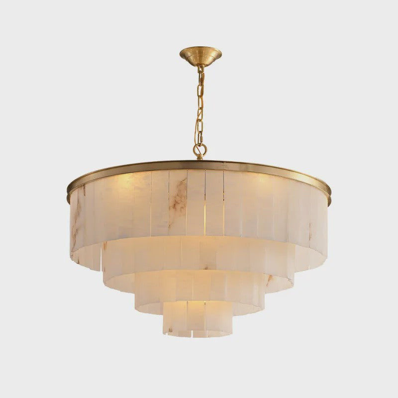 Luxe Marmer LED Kroonluchter Goud/Chroom - Dimbaar