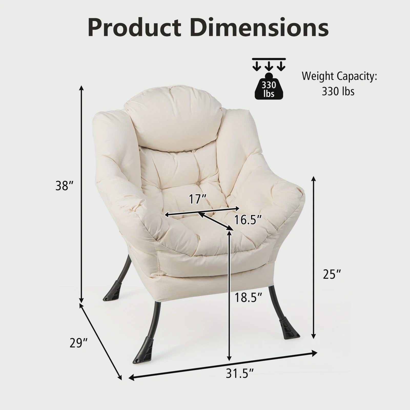 Moderne Beige Fauteuil met Zijvak - Comfortabele Relaxstoel