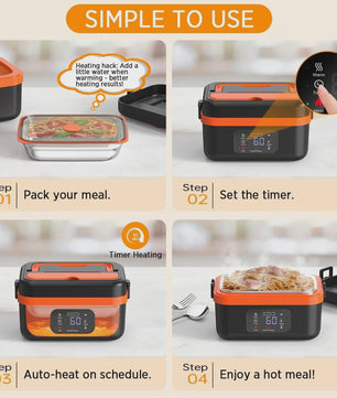 Draagbare Elektrische Lunchbox 1L met Timer & Powerbank - Altijd Warme Maaltijden Onderweg